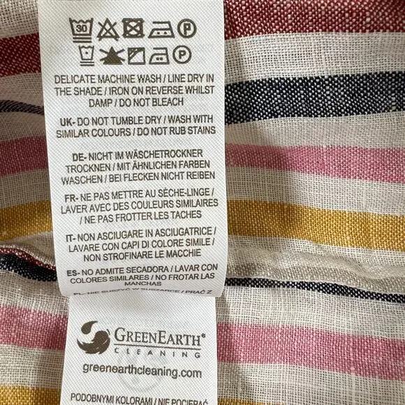 Boden Womens Linen Multicolor Striped Button Up Shirt Size 8 Staple Work - Picture 6 of 6